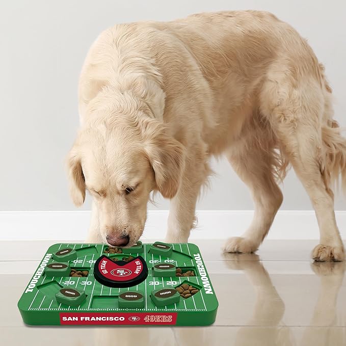 Pets First NFL SAN Francisco 49ERS Large Puzzle Toy - Interactive Dog Treat & Slow Feeding Toy-Mewly Pet
