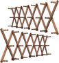 WEBI Accordion Wall Hanger,Expandable Wooden Coat Rack,Accordion Hat Rack for Wall,Accordion Hook Rack for Hats,Caps,20 Peg Hooks,Brown,2 Packs