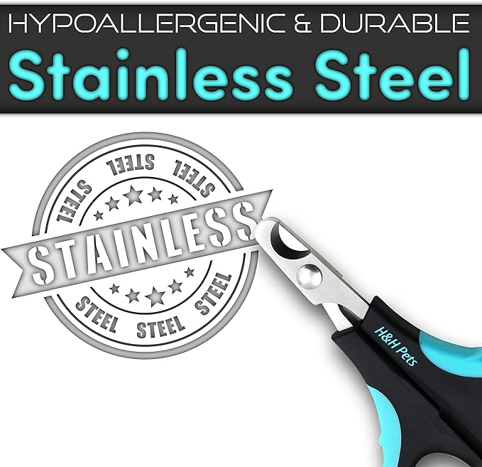 Cat Nail Clipper by H&H Pets - Professional Sharp Stainless Steel Claw Clipper Trimmer with Sturdy Non Slip Handles - for Small Animal & Cats Nail Cutter-Mewly Pet