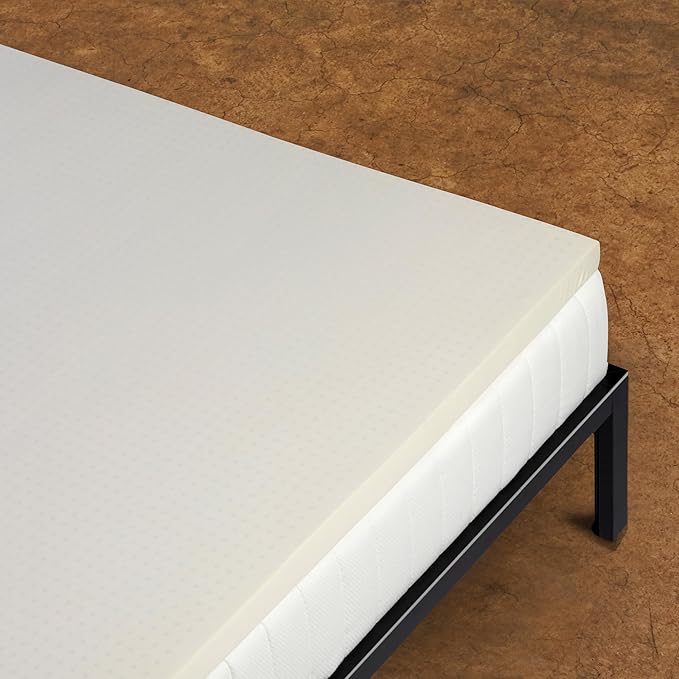 Pure Green Natural Latex Mattress Topper w/Jersey Cover - Firm - 2 Inch - Queen Size (GOTS Certified Organic)