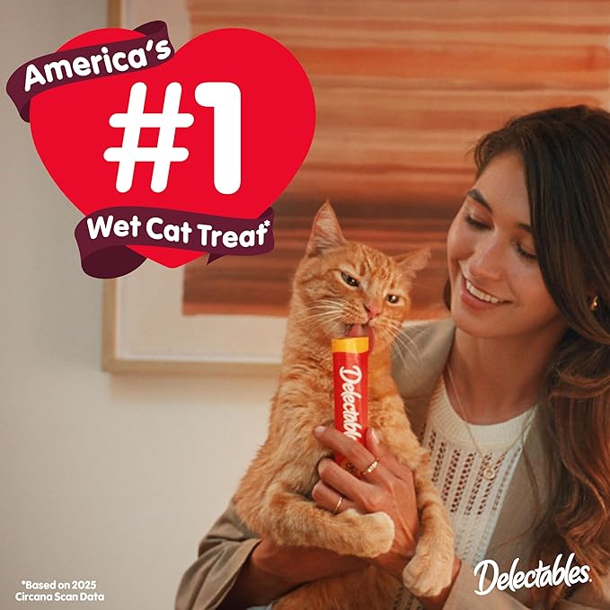 New! Delectables Squeeze Up Variety Pack, Creamy Squeezable Puree, Lickable Wet Cat Treats, Grain-Free, No Added Fillers, 0.5 Ounces Tube, 40 Tubes Total-Mewly Pet