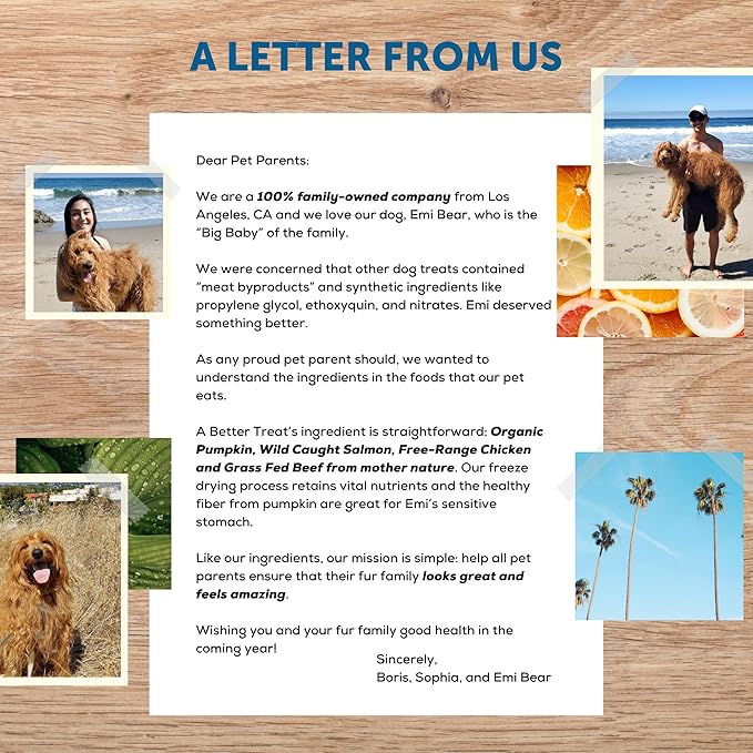 A Better Treat – Freeze Dried Organic Pumpkin, Wild Caught Salmon, Organic Grass Fed & Finished Pasture Raised Beef, Organic Chicken Dog and Cat Treats | Healthy, Diabetic Friendly | Made in The USA-Mewly Pet