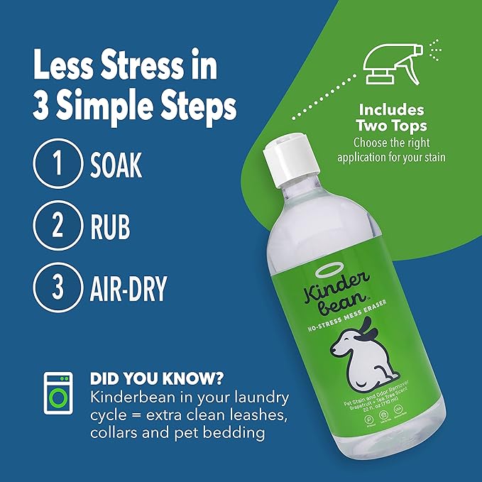 Dog & Cat Urine Stain and Odor Eliminator for Carpet, Upholstery, Hard Floors - Single 24 oz., Grapefruit Tea Tree Scent, Enzyme Bio-Active Formula with Squeeze and Spray Top-Mewly Pet