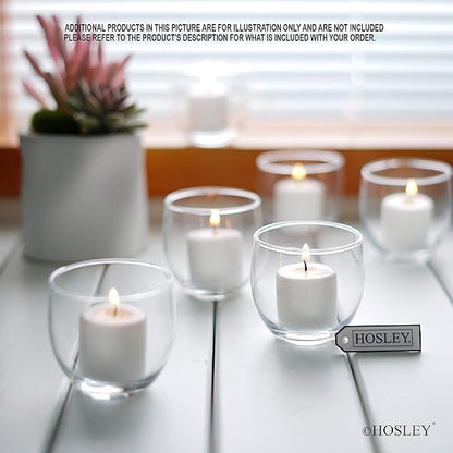 Hosley Set of 144 Unscented White Votive Candles – Bulk Pack, Clean-Burning, Long-Lasting 10-12 Hour Burn Time – Ideal for Weddings, Home Décor, Spa, and Events