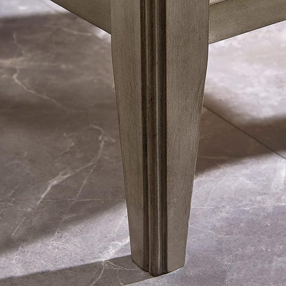 Laurent Narrow Solid Wood Side End Table with Shelf and Drawer, Smoke Gray Wash – Leick Home, 10506-GR