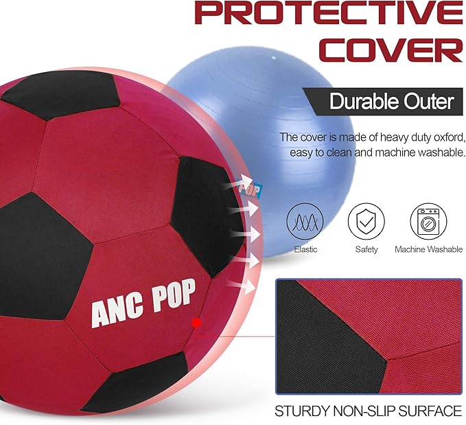 Herding Ball for Horse Ball & Cover 40" Large for Play Herding Ball Horse Toys for Horse (Red & Black)-Mewly Pet