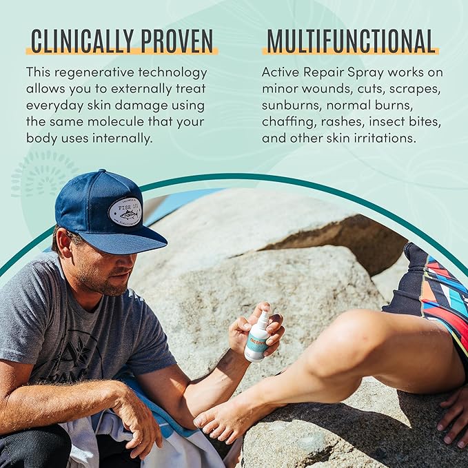 Active Skin Repair First Aid Healing Skin Spray - Natural & Non-Toxic with Hypochlorus Acid for Minor Cuts, Wounds, Scrapes, Rashes, Sunburns, & More, 3 oz-Mewly Pet