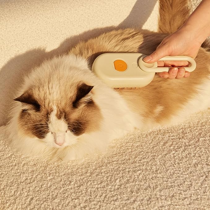 Pet Grooming Brushm,Cat Brush,3 In1 Spray Cat BrushSelf-Cleaning Wet Dog Comb with USB Rechargeable & Water Tank,Suitable for Dogs,Cats to Reduces Flying Hair (Brown)-Mewly Pet