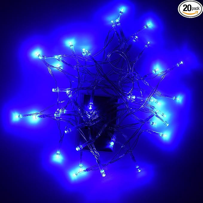 Karlling Battery Operated Blue 40 LED Fairy Light String Wedding Party Xmas Christmas Decorations(Blue,20 Pack)