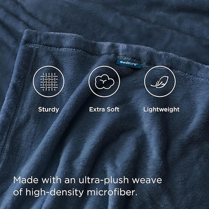 Bedsure GentleSoft Fleece Throw Blanket Mineral Blue - 300GSM Blankets for Couch, Sofa, Bed, Soft Lightweight Plush Cozy Throws for Toddlers, 50x60 inches