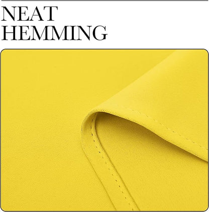 NICETOWN Bright Yellow Nursery Essential Thermal Insulated Solid Grommet Top Short Curtains/Drapes for Son's Room (1 Pair, 42 x 63 inches)