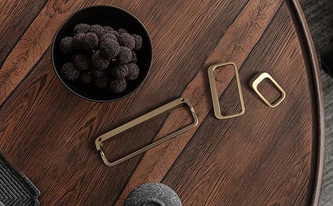 Goo-Ki Champagne Bronze Cabinet pulls with 3''(76mm) Hole Center,Modern Zinc Alloy Finger Pulls for Drawer,Wardrobe,Cupboard,6 Pack
