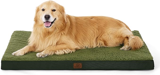 Bedsure XL Dog Beds Large Sized Dog -Orthopedic Flat Extra Large Pet Beds with Removable Washable Cover, Egg Crate Foam Mat, Suitable for Pet Up to 100 lbs-Mewly Pet