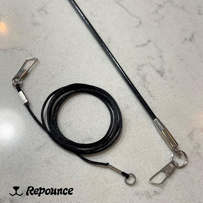 Replacement Strings for Cat Wand Toy - 3-Pieces - Chew-Proof Metal Wire and 2 Durable Paracord Strings - Heavy Chewers Pack Cat Wand Toy Refill Strings with Universal Clasps for All Lures-Mewly Pet