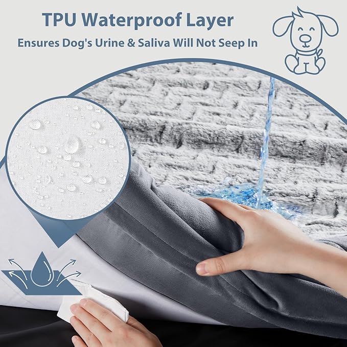 WNPETHOME XL Extra Large Dog Bed, Washable Dog Couch with Removable Waterproof Cover, Orthopedic Large Pet Sofa Bed with Bolster Sides for Sleeping-Mewly Pet