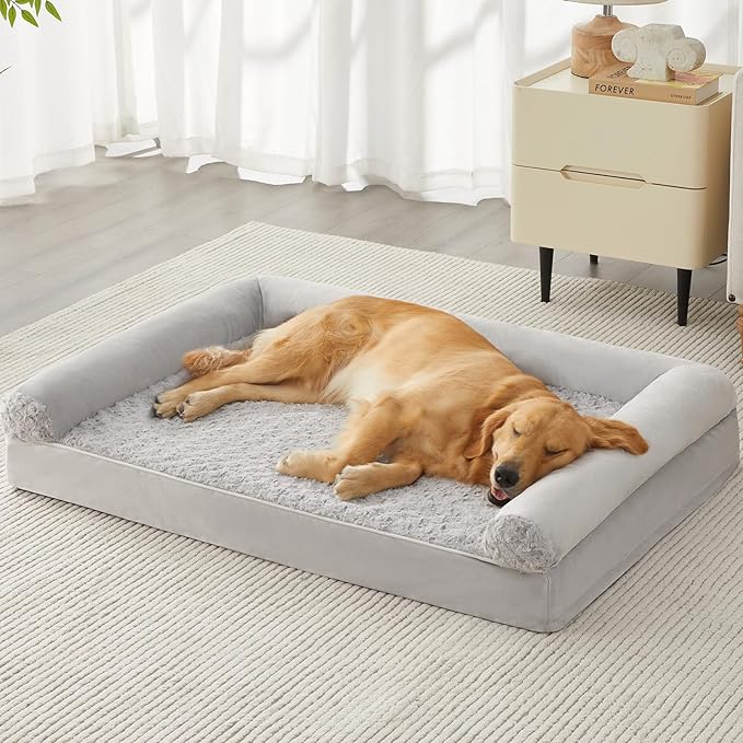 BFPETHOME Dog Beds for Large Dogs, Orthopedic Dog Bed for Medium Large Dogs,Big Waterproof Couch Pet Bed with Removable Washable Cover-Mewly Pet