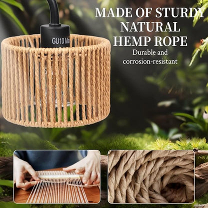 Boho Candle Warmer Lamp, Adjustable Height Candle Wax Warmer with Timer, Candle Lamp for Jar Candles, House Warming Gifts Brithday Gifts for Women Bedroom Home Decor (Rattan)