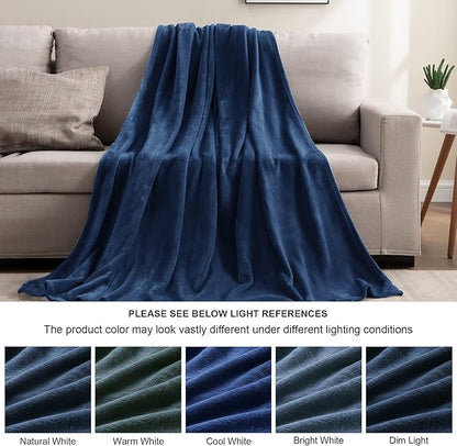 BEDELITE Fleece Blanket Navy Blue Throw Blankets for Couch & Bed, Luxury Plush Cozy Fuzzy Blanket 50" x 60", Super Soft Warm Lightweight Throw Blanket for Travel Camping