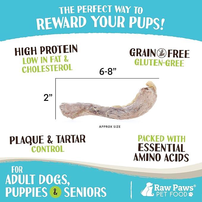 Raw Paws Freeze Dried Duck Necks for Dogs, 5-oz - Made in USA - All Natural Duck Dog Treats - Single Ingredient-Mewly Pet