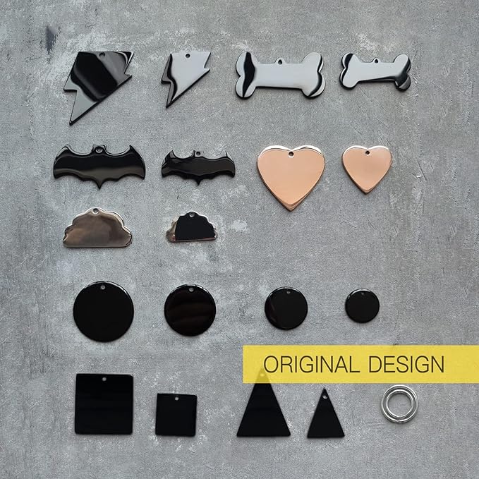 316 Surgical Grade Stainless Steel Personalized Dog & Cat ID Tags - Made with Three Thousand Love for Our Fur-Baby - Original Funny Shapes Bat, Engraved Name or Text for Pet Collar Accessories-Mewly Pet