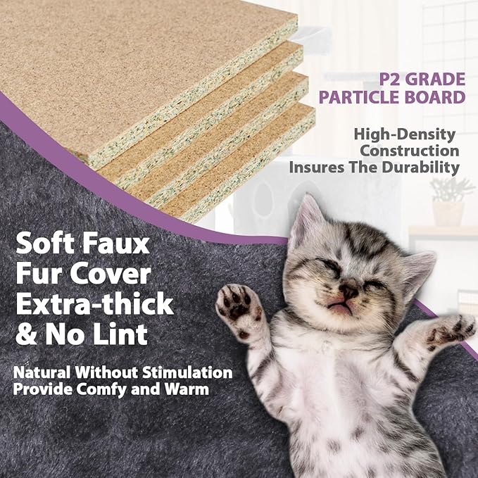 70 inches Cat Tower for Indoor Cats Multi-Level Cat Condos for XL Cat Tree Cat Climbing Tower with Scratching Posts, Hanging Toys,Light Gray-Mewly Pet