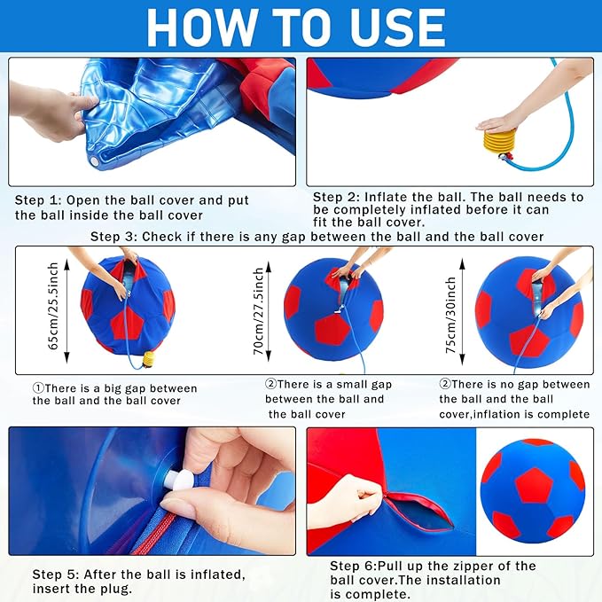 30inch Giant Herding Ball with Cover Anti Burst Ball Please Watch VCR for How to Inflation Horse Toys for Horses Stall Entertainment Play, Pump Included (Classic)-Mewly Pet