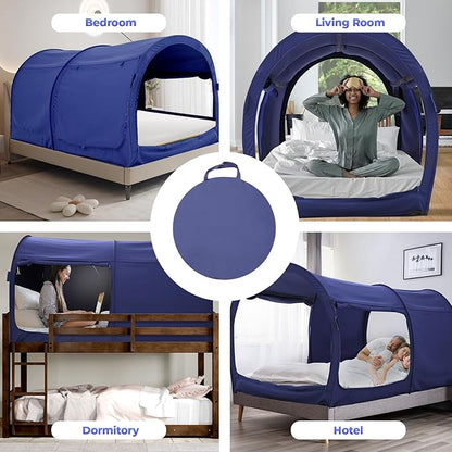 Alvantor Bed Canopy Bed Tents Dream Tents Privacy Space Full Size Sleeping Tent Indoor Pop Up Portable Frame Curtains Breathable Grey Cottage (Mattress Not Included) Reducing Light