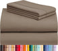 LuxClub 4 PC Full Sheet Set, Breathable Luxury Bed Sheets, Deep Pockets Wrinkle Free Cooling Bed Sheets Machine Washable Hotel Bedding Silky Soft - Dark Khaki Full