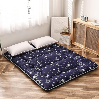 MAXYOYO Navy Star Futon Mattress Japanese Tatami Mat Foldable Bed Portable Camping Mattress Kids Sleeping Pad Floor Lounger Couch Bed, Full