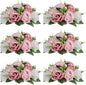 NUPTIO Flower Balls for Wedding Centerpieces - 6 Pcs 9.5 inch Diameter Fake Flower Ball Arrangement Bouquet Party Centerpieces for Tables - Dusty Rose Bouquet Centerpiece Flowers for Wedding Table