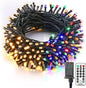 Brizled Christmas Lights, 65.67ft 200 LED Color Changing Tree Lights 11-Function Warm White & Multicolored Christmas Lights, Connectable 29V Safe Adapter Remote Decorative Lights String for Xmas Party