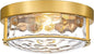 FEMILA 12" Brushed Gold Flush Mount Ceiling Light, Light Fixtures Ceiling Mount with Water Ripple Glass, for Kitchen, Bedroom, Living Room, 4FTJ22WG-F BG