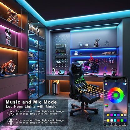 Led Lights for Bedroom 200FT, RGB Led Strip Lights Color Changing Indoor, Music Sync Led Light Strip with Remote & App Control, DIY Fancy Led Lights for Room Decor Ambient Lighting (2 * 100FT)