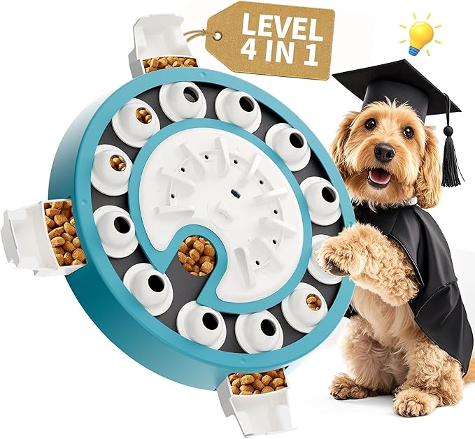Dog Puzzle,Level 4 in 1 Interactive Toy for Smart Dogs, Multi-Stage Play, Puzzle Toys for Dogs, Cognitive Dog Puzzle Feeder for Slow Eating & Mental Stimulation-Mewly Pet