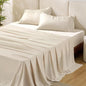 Bedsure Full Size Bed Sheets, Cooling Sheets, Rayon Derived from Bamboo, Breathable & Soft, Deep Pocket Up to 16 Inches, Hotel Luxury Silky Bedding for Hot Sleepers, Light Beige