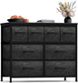 Sorbus Dresser with 8 Faux Wood Drawers - Chest Organizer Unit with Steel Frame Wood Top & Handle Easy Pull Fabric Bins for Clothes - Large Storage Furniture for Bedroom Hallway, Living Room & Closet