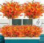 AGIRL 12 Bundles Artificial Fall Flowers Outdoor Indoor Decoration,No Fade Autumn Fake Plastic Plants with Eucalyptus Leaves,Faux Mums for Thanksgiving Garden Front Door Porch Patio Fall Decor