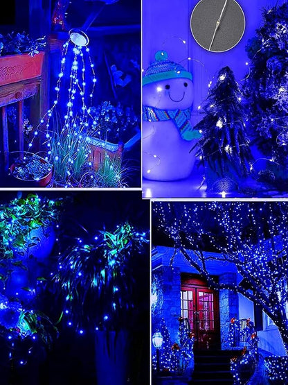 4 Pack 100 LED Fairy Lights Battery Operated with Remote, 33FT Waterproof Twinkle Lights with Timer & 8 Modes, Fairy String Lights Outdoor Indoor for Bedroom Classroom DIY Christmas Decor (Blue)