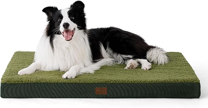 Bedsure Dog Beds Large Sized Dog - Orthopedic Flat Pet Beds with Removable Washable Cover, Egg Crate Foam Puppy Mat, Suitable for Pet Up to 65 lbs-Mewly Pet