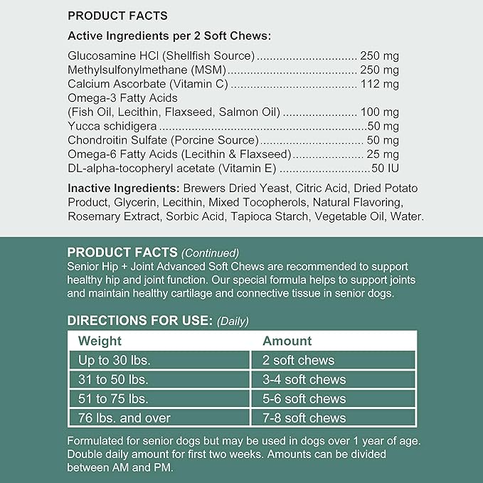 Glucosamine for Dogs Hip and Joint Supplement - 120 Soft Chews for Senior Dogs with Glucosamine, Chondroitin, MSM, Vitamin C, and Omegas - for Mobility, Cartilage, and Joint Health-Mewly Pet