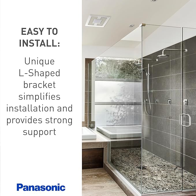 Panasonic WhisperValue Ceiling/Wall Mount Bathroom Exhaust Fan, 50-80-100 CFM, FV-0510VS1