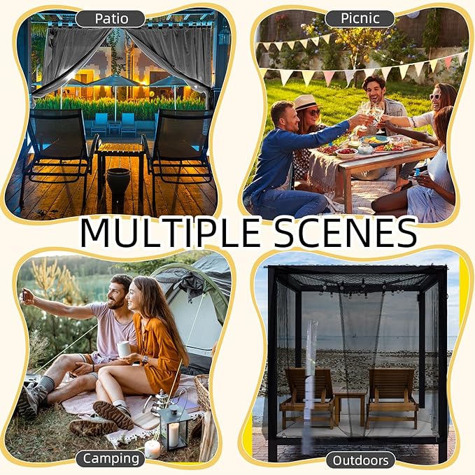 4 Corners Mosquito Net for Mosquiteros para Camas Bed Canopies Netting Bed Drapes Rectangular Mosquito Mesh for Camping Home Outdoor Travel(Black,L78 X W71 X H67 Inch,Opening)-Mewly Pet