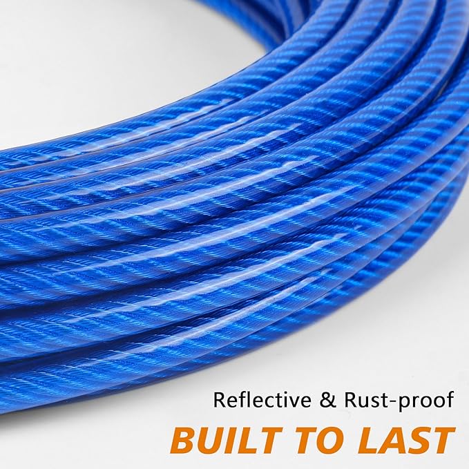 XiaZ 70ft Tie Out Cable for Dogs, Dog Leads for Yard Chew Proof, Heavy Duty Dog Tie Out Cable for Large Dogs Up to 250lbs,Durable Pet Runner Tether Line for Outdoor,Yard-Mewly Pet