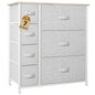 DWVO Dresser for Bedroom, 7 Drawers Fabric Dresser, Organizer Unit for Living Room, Hallway, Closets - Sturdy Steel Frame, Wooden Top & Easy Pull Fabric Bins, Light Gray