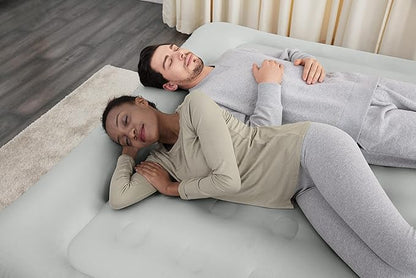 SLEEPLUX King Air Mattress Extra Durable Non-Leak Tough Guard Material 22" Raised Airbed with Built in Pump + USB Charger (80" 72"x22") Grey