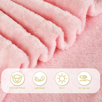 Catalonia Pink Wearable Fleece Blanket with Sleeves and Foot Pockets for Adult Women Men, Micro Plush Comfy Wrap Sleeved Throw Blanket Robe