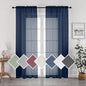 OVZME 2 Panels Sheer Navy Blue Curtains 72 Inches Length Window Treatment for Kitchen, Elegant Airy Transparent Curtain Draperies Rod Pocket for Kids Living Room, Each 42 Width 72 Length