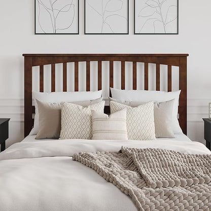 AFI, Mission Queen Solid Wood Headboard with Attachable Charger, Walnut