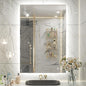 Keonjinn 24 x 36 Inch Backlit Mirror for Bathroom, Anti-Fog Led Mirror, CRI90+ HD Tempered Glass, Stepless Dimmable Lighted Mirror, High Lumen, UL Listed, Waterproof, Horizontal/Vertical
