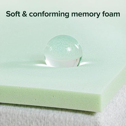 ZINUS 2 Inch Green Tea Memory Foam Mattress Topper, Smaller, More Convenient WonderBox Packaging, Pressure-Relieving Layers, CertiPUR-US Certified, Full